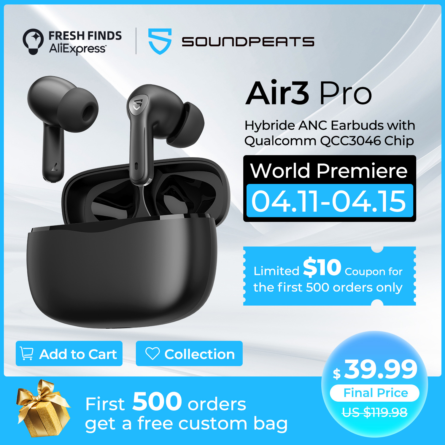 SoundPEATS-Air3 pro ̺긮 ANC  5.2 ..